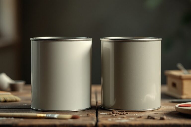 Deux pots de peinture bi-composant sur une table