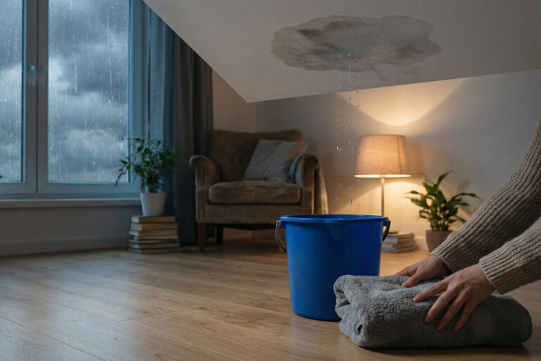 Fuite de toiture lors de fortes pluies