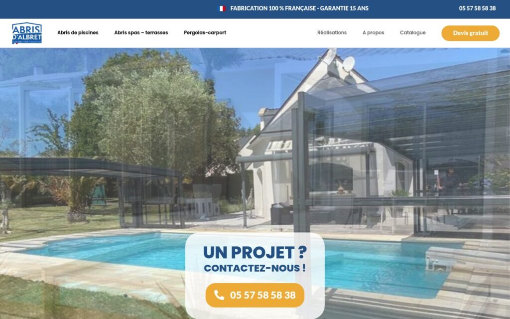 Abris de piscine d'Albert de qualité