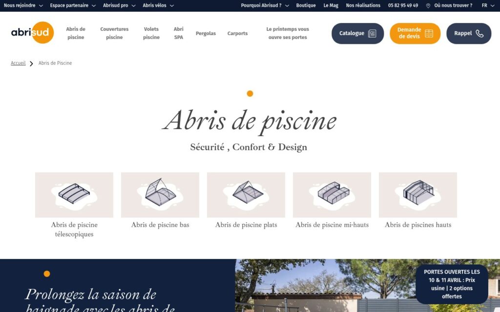 Abris de piscine premium Abrisud