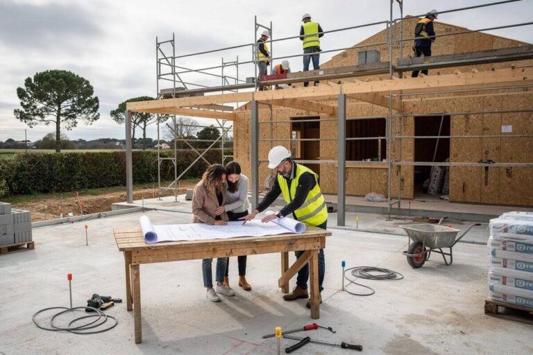 Un constructeur réalise des travaux dans une maison en Vendée