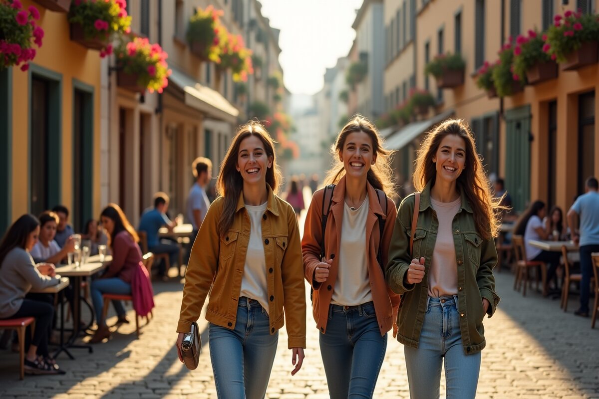 Des amies font des activités originales dans leurs villes