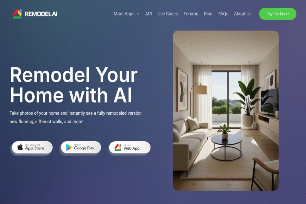 Application mobile de décoration d'intérieur Remodel AI