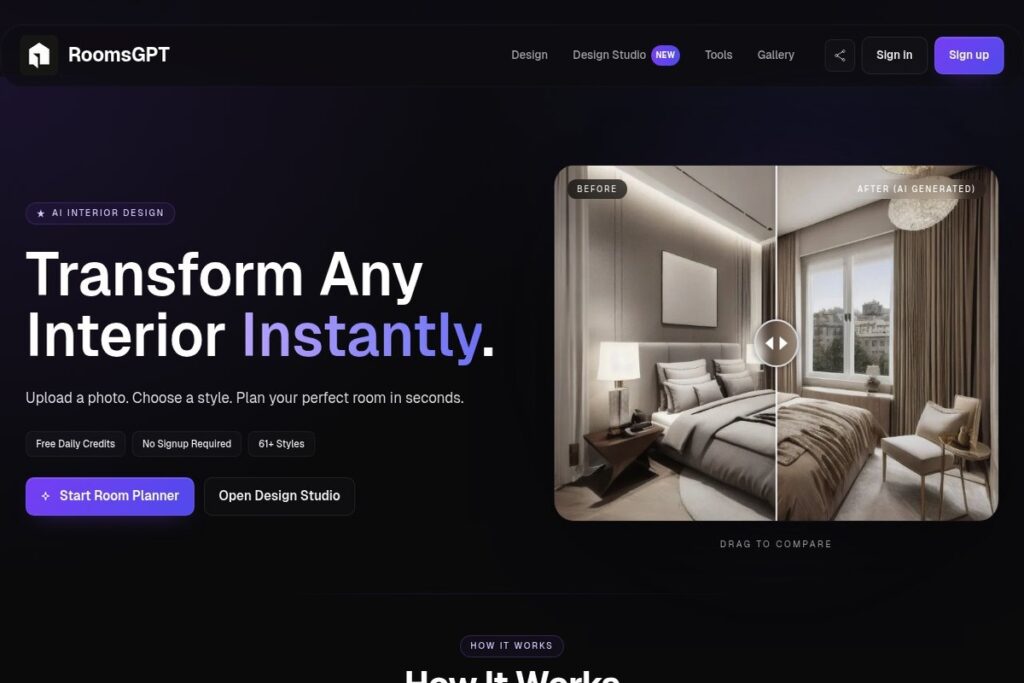 Application mobile AI de décoration RoomsGPT.io