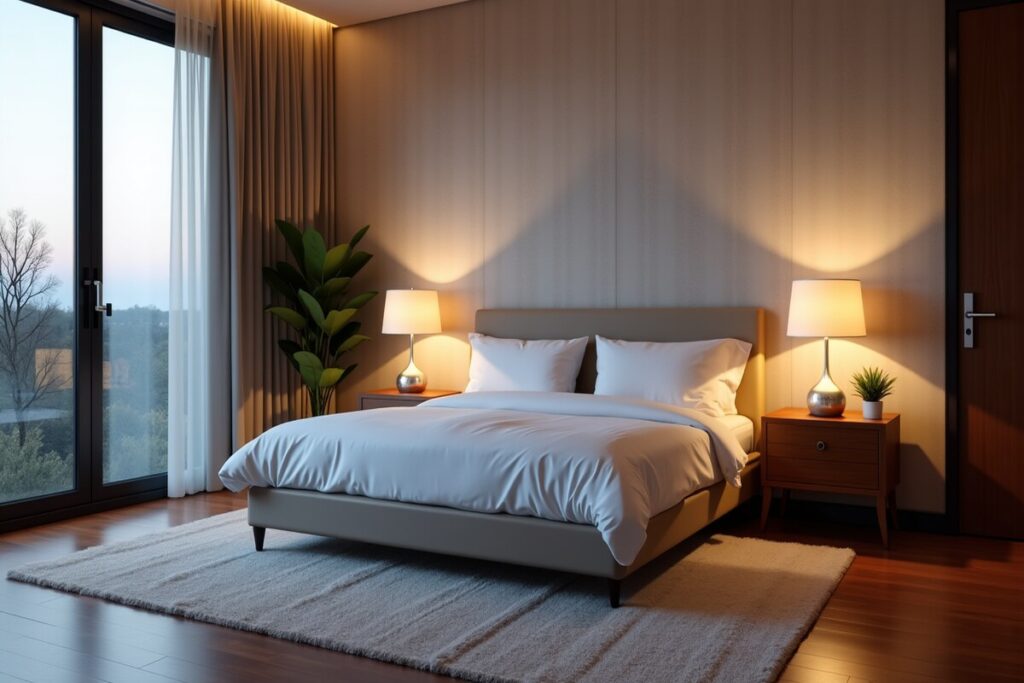 Chambre avec du papier peint de qualité