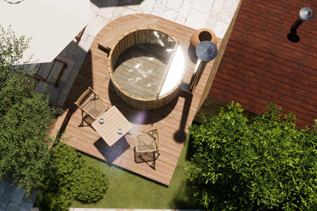 Jardin moderne avec des matériaux tendances