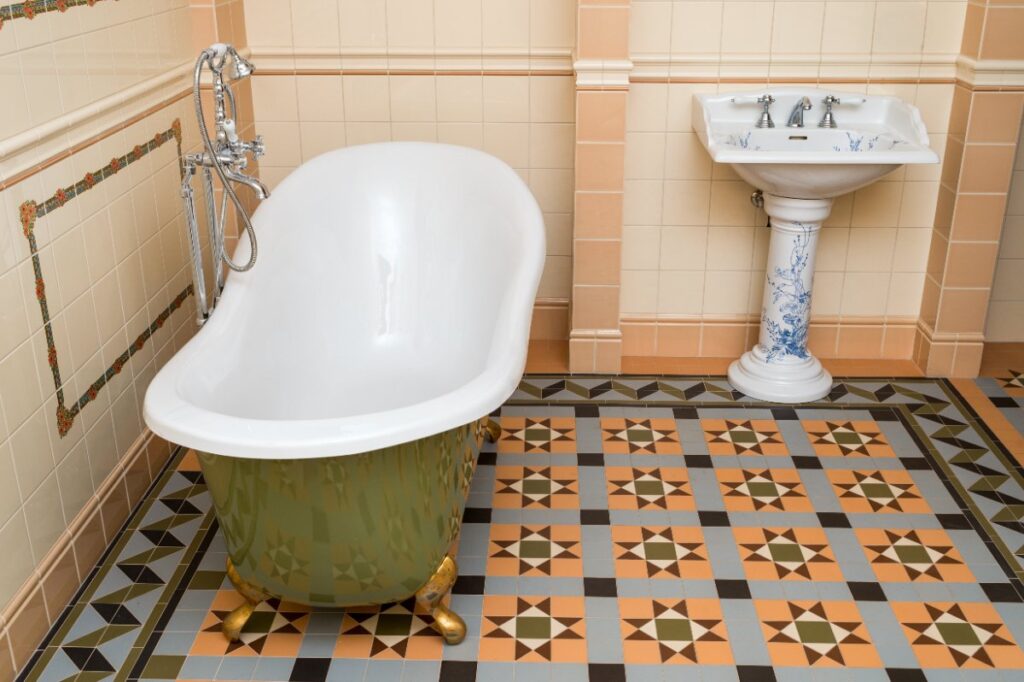 Une salle de bain élégante avec un baignoire îlot