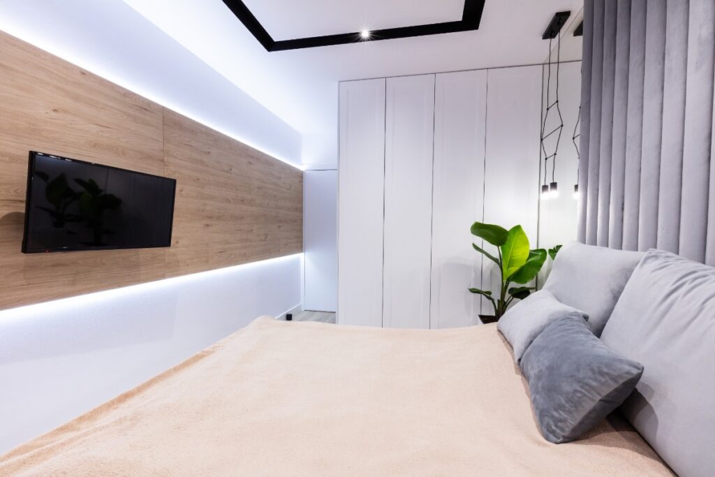 Intérieur d'une chambre moderne lumineux